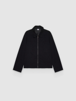 %Pto% Sobrecamisa de sarja com zíper preto vista frontal