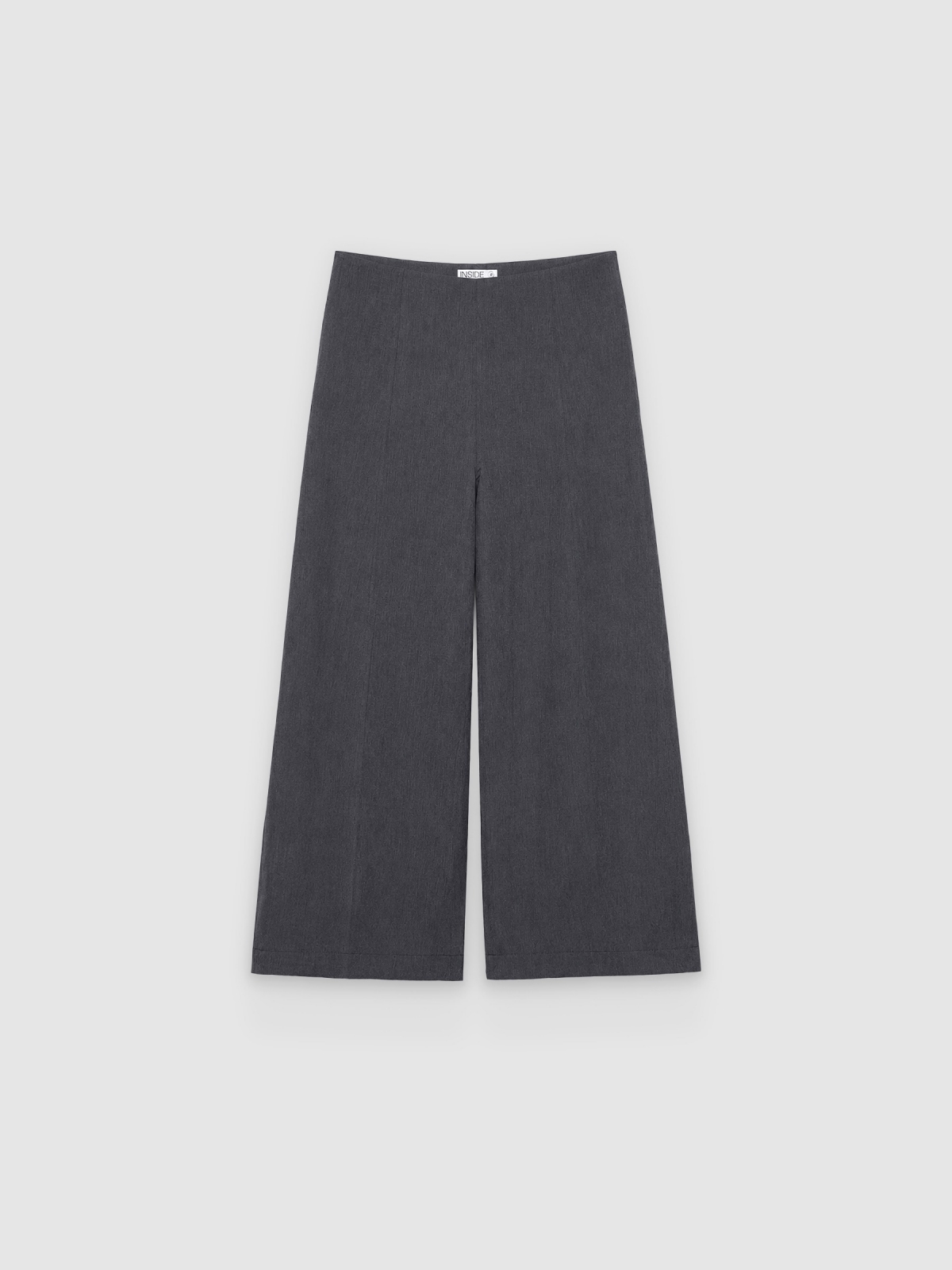 %Pto% Calça wide leg casual cinza meio vista frontal