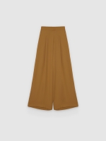 %Pto% High-waisted palazzo pants brown front view