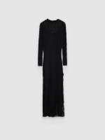 %Pto% Vestido maxi encaje ajustado negro vista frontal