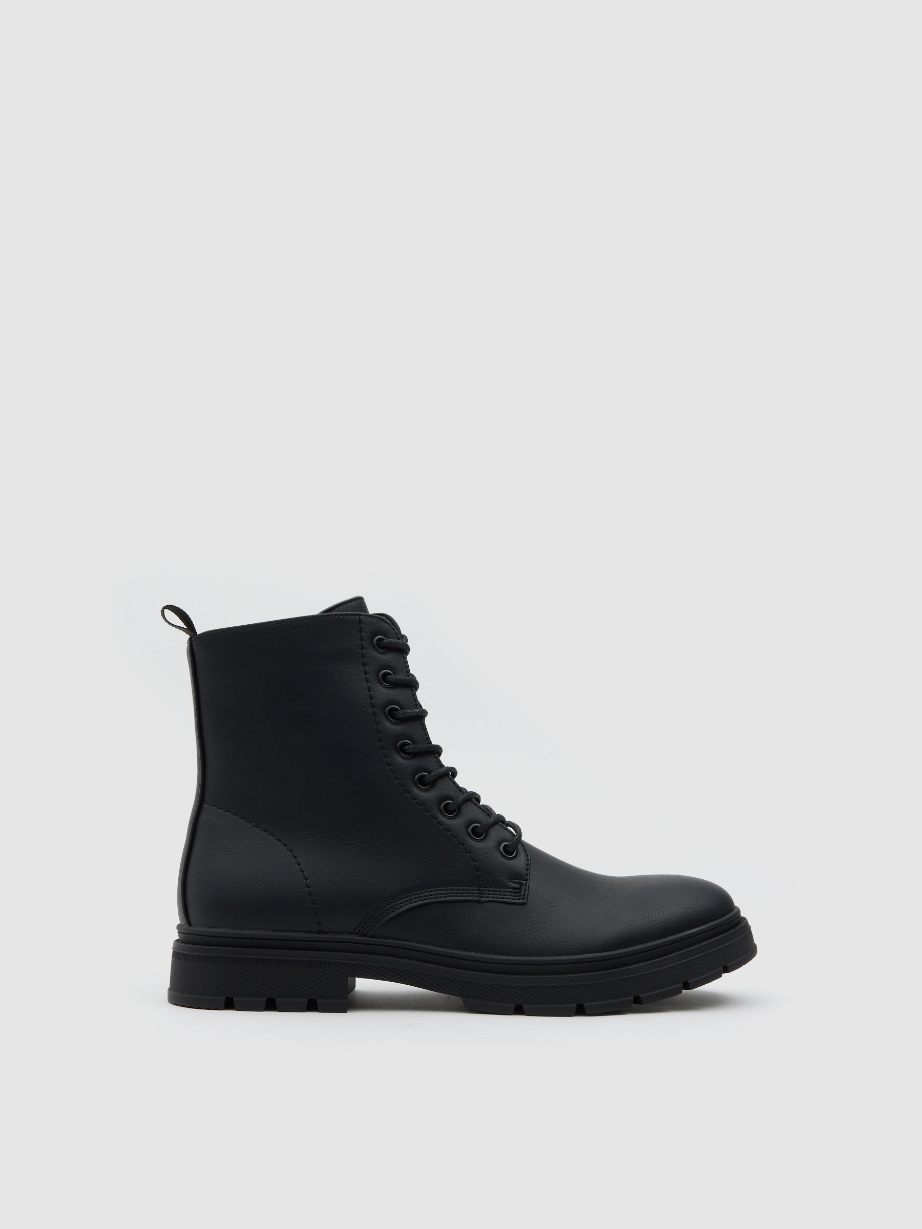 Botas militares casual polipiel negro