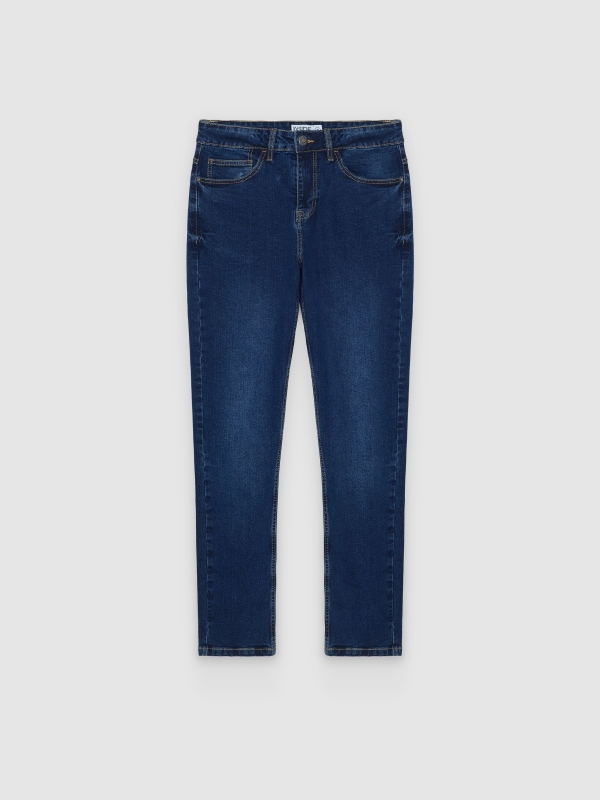  Slim high-waisted denim jeans blue front view