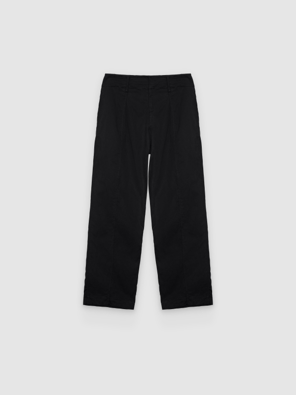  Carrot wide-leg pants black front view