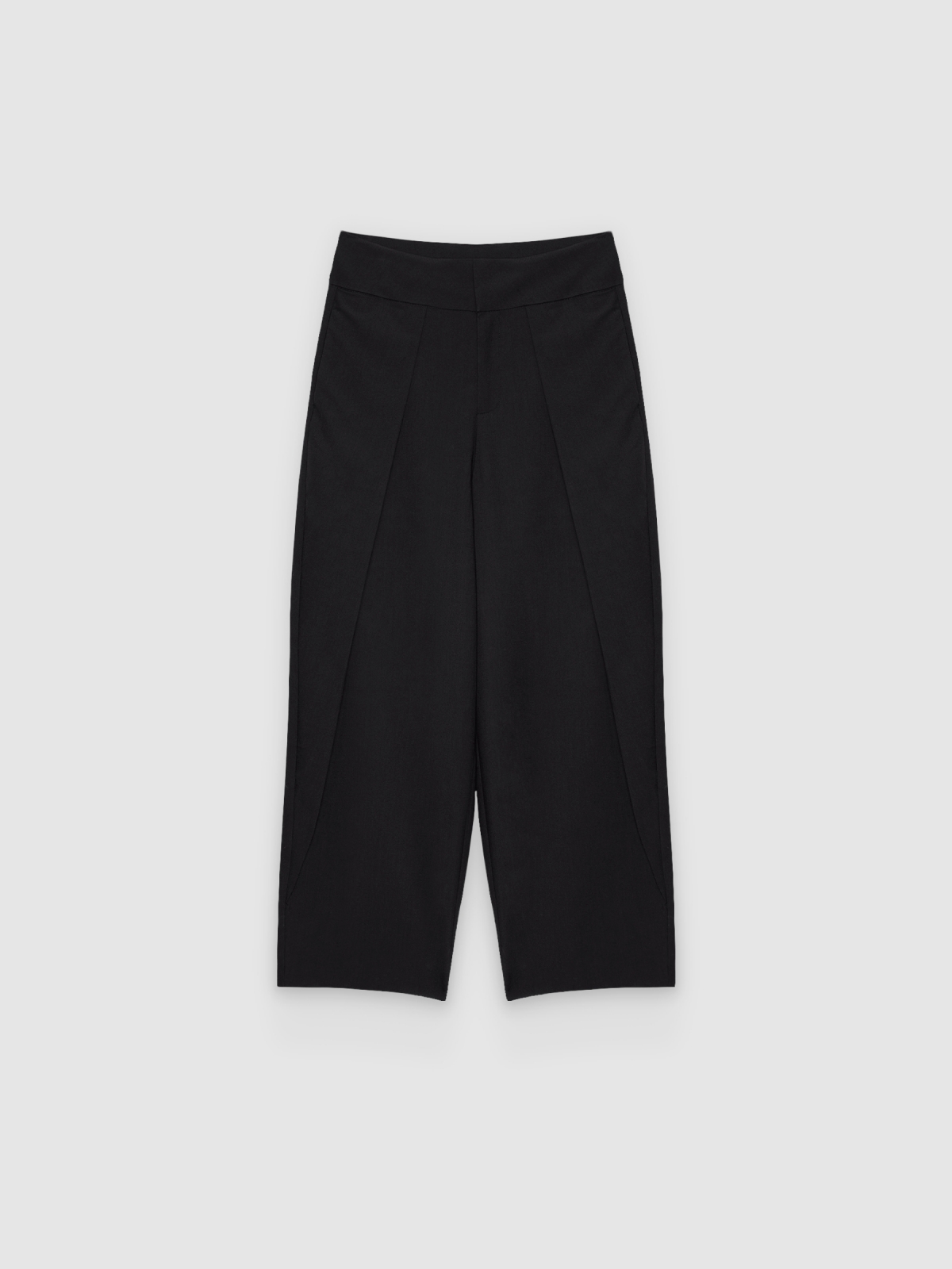 High-waisted pleated balloon pants black back view