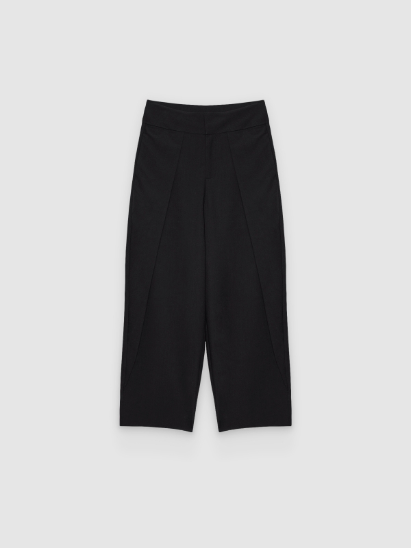 High-waisted pleated balloon pants black back view
