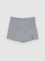 %Pto% Falda pantalón alta con abertura gris medio vista frontal
