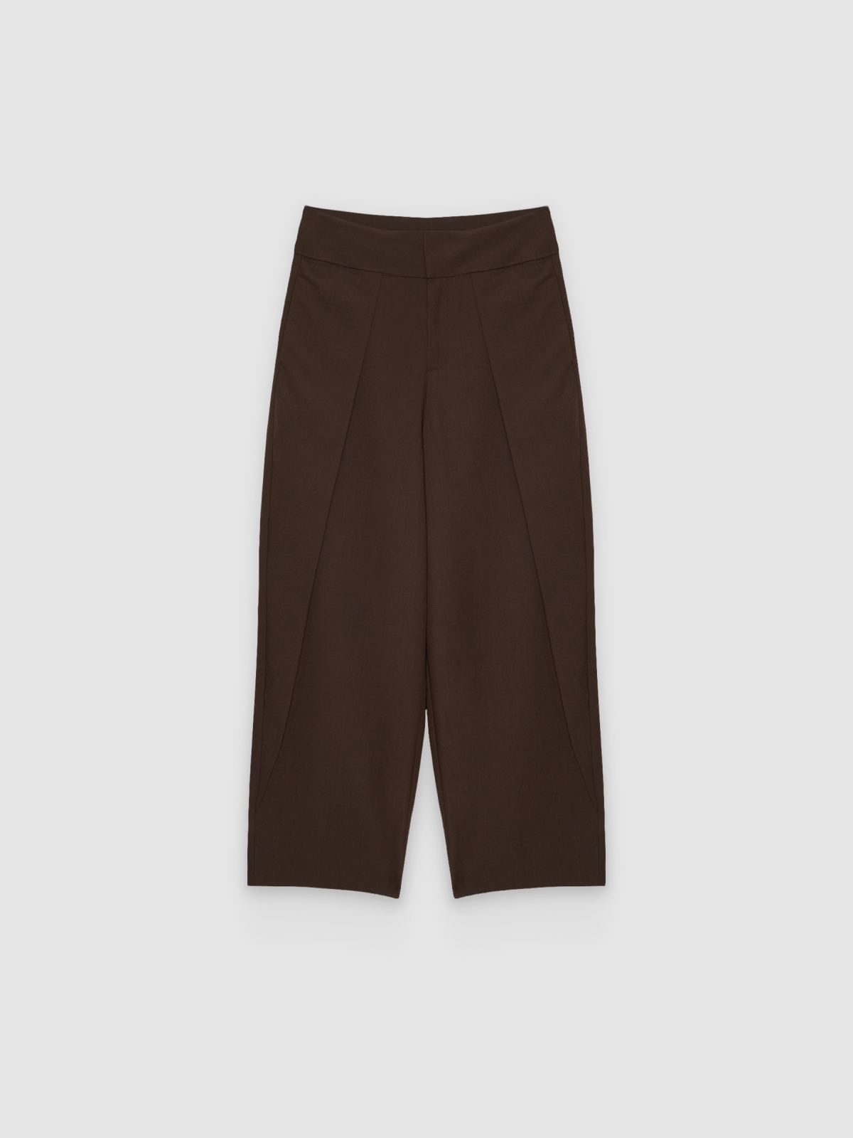 Calça balloon com pregas cintura alta chocolate vista traseira