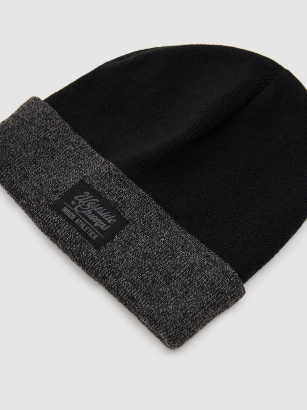 Turned-up hat dark grey front view