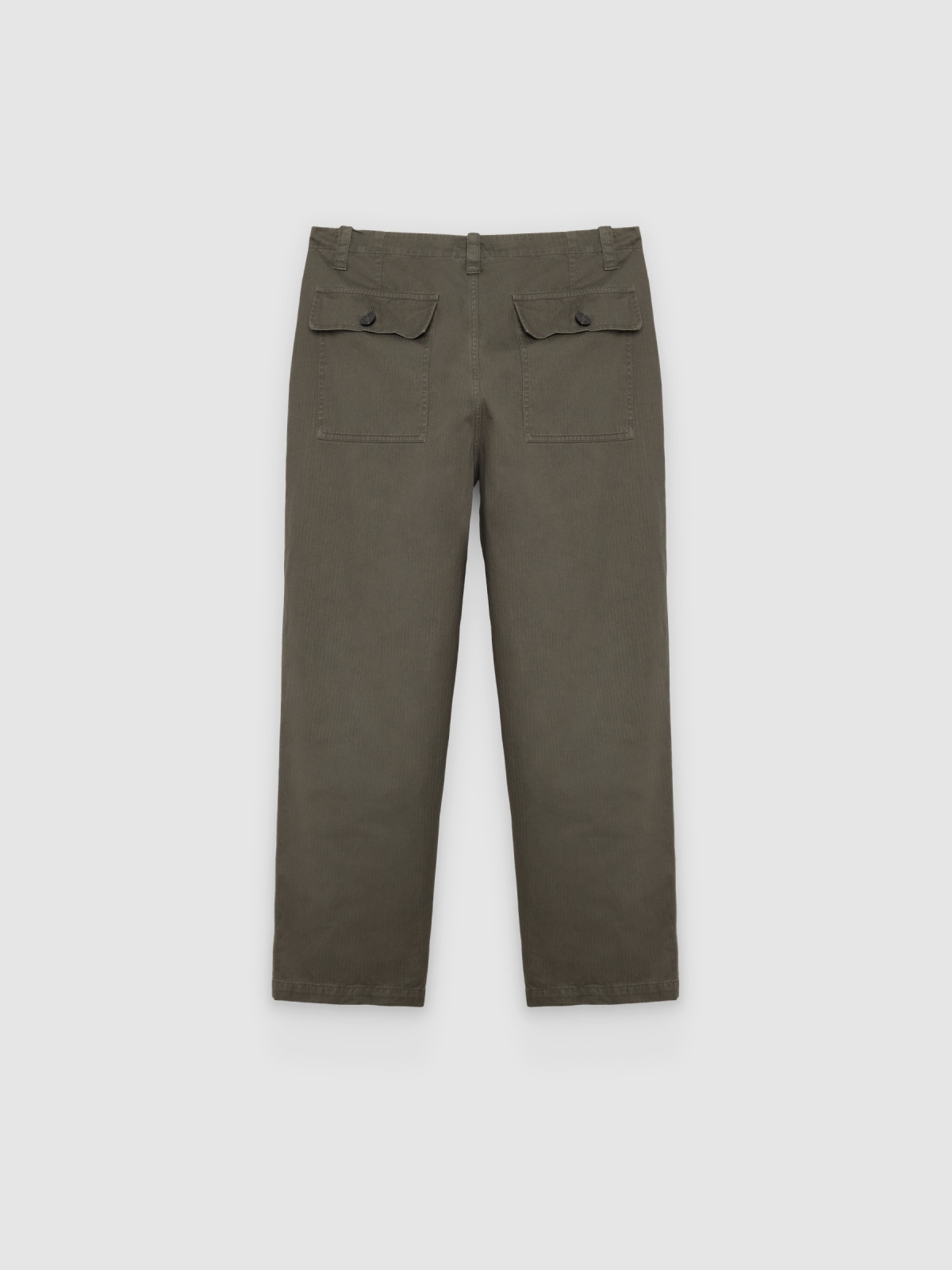 Relaxed high-rise cargo pants khaki back view