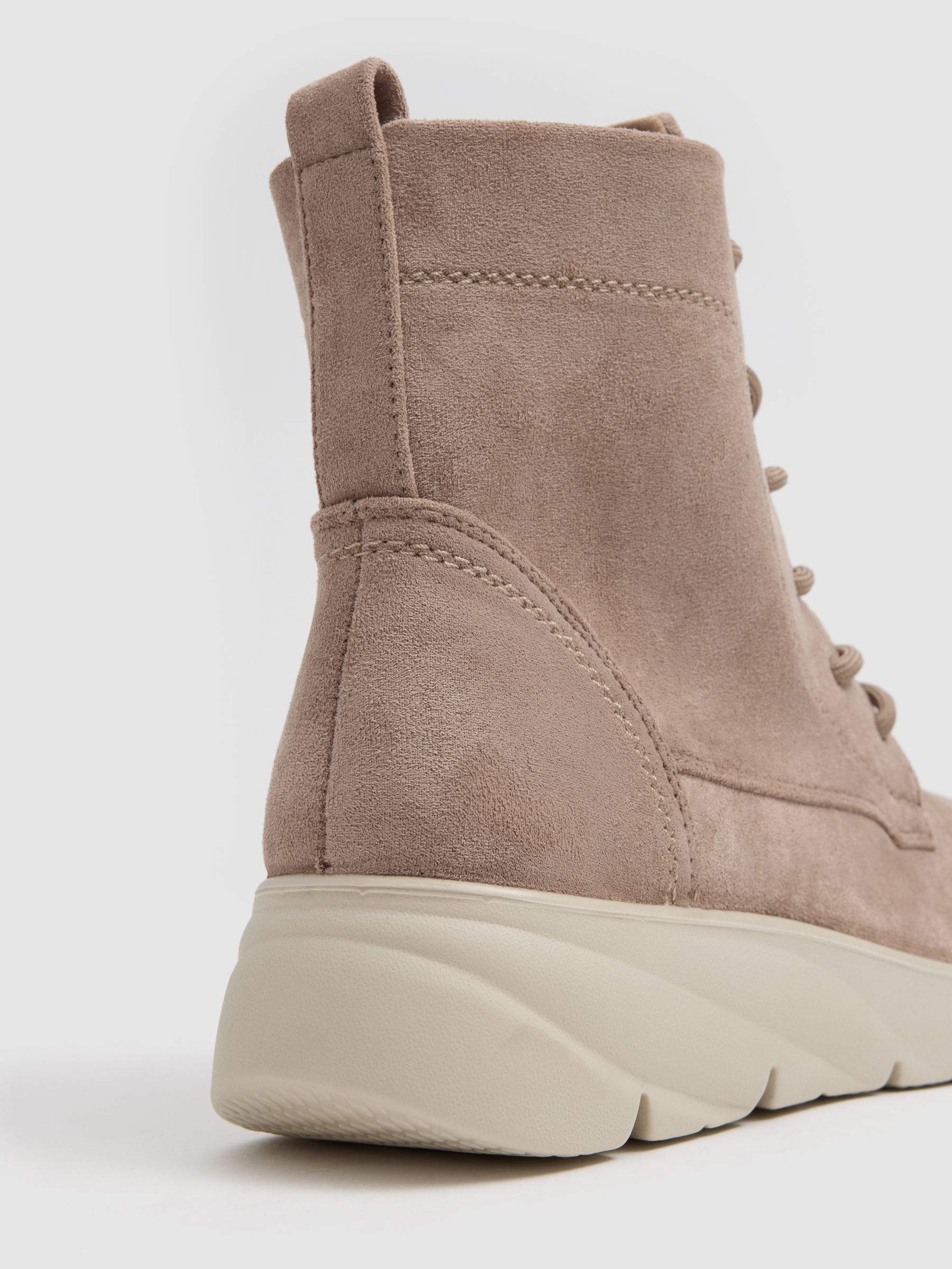 Botín cordones polipiel beige