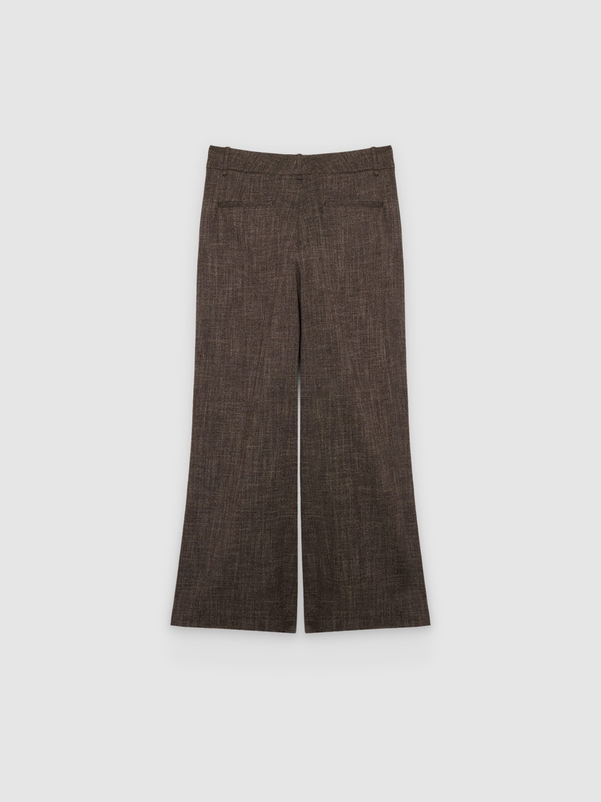 Calça de alfaiataria ampla jacquard marrom escuro vista traseira