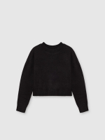 %Pto% Camisola de gola redonda preto vista frontal