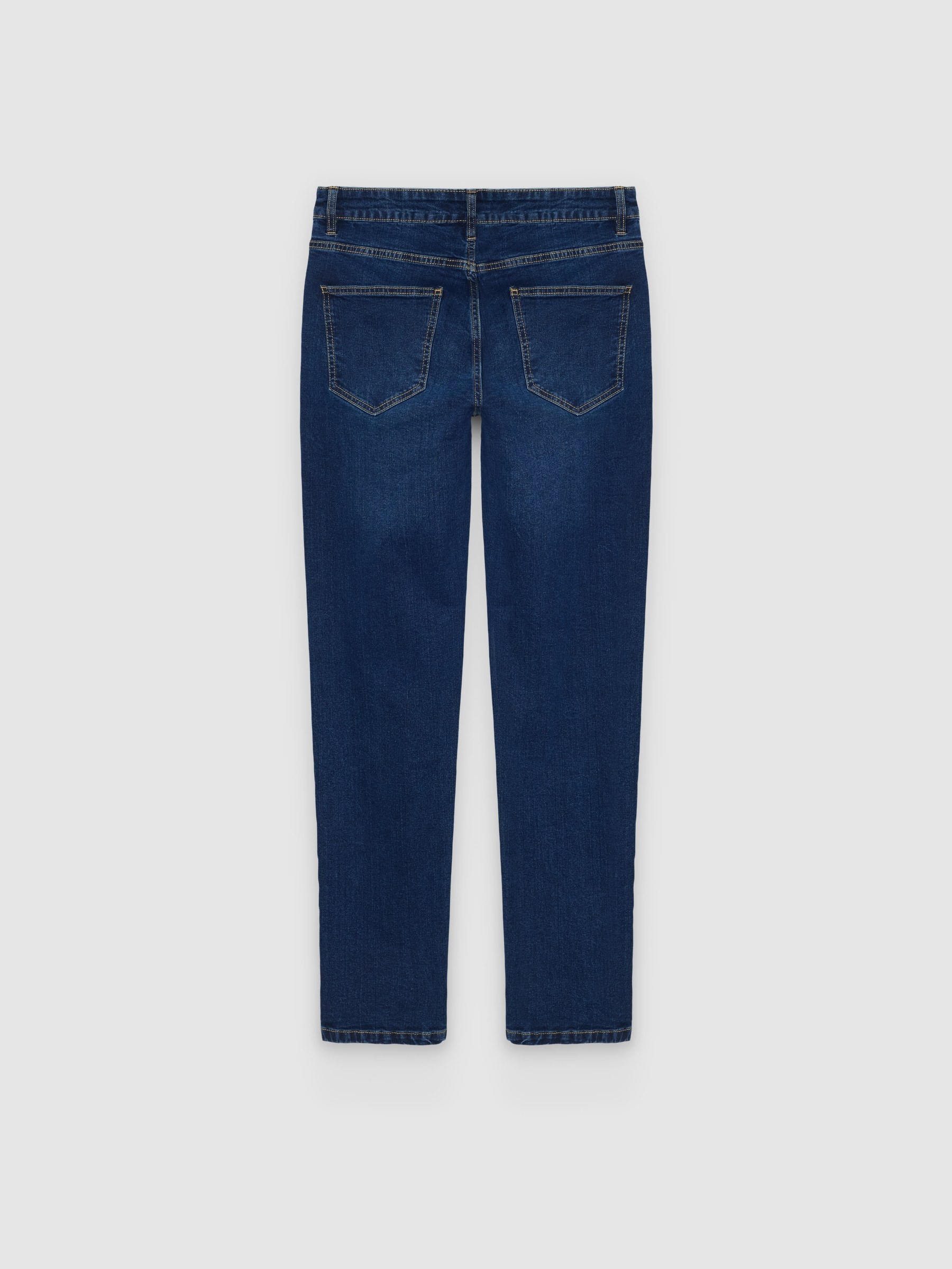  Jeans slim tiro alto denim azul vista frontal