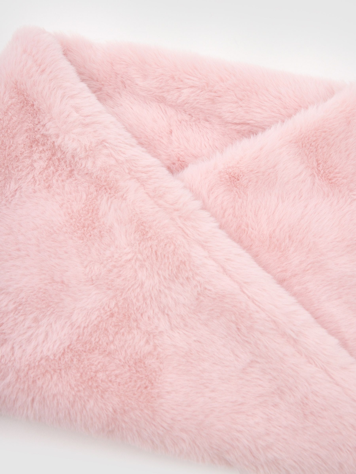 Bufanda cuello 25x42cm rosa vista doblada