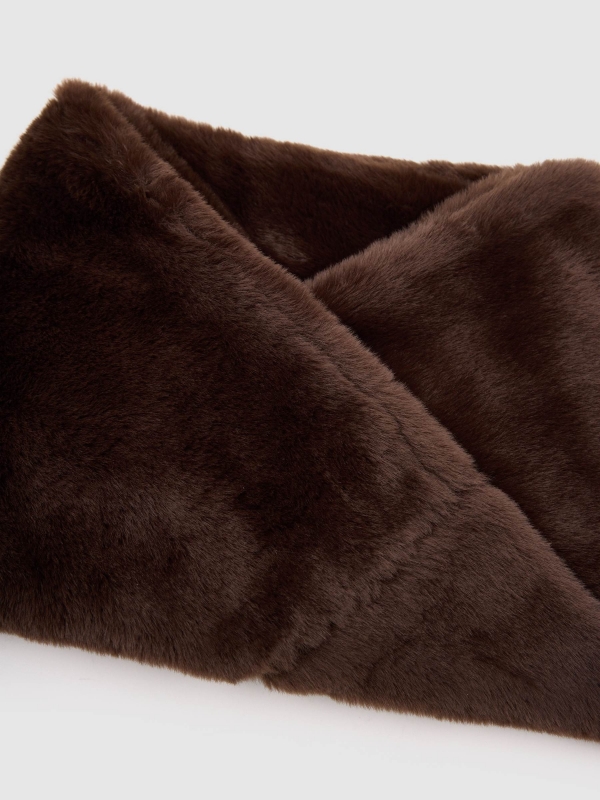 Neck scarf 25x42cm brown folded view