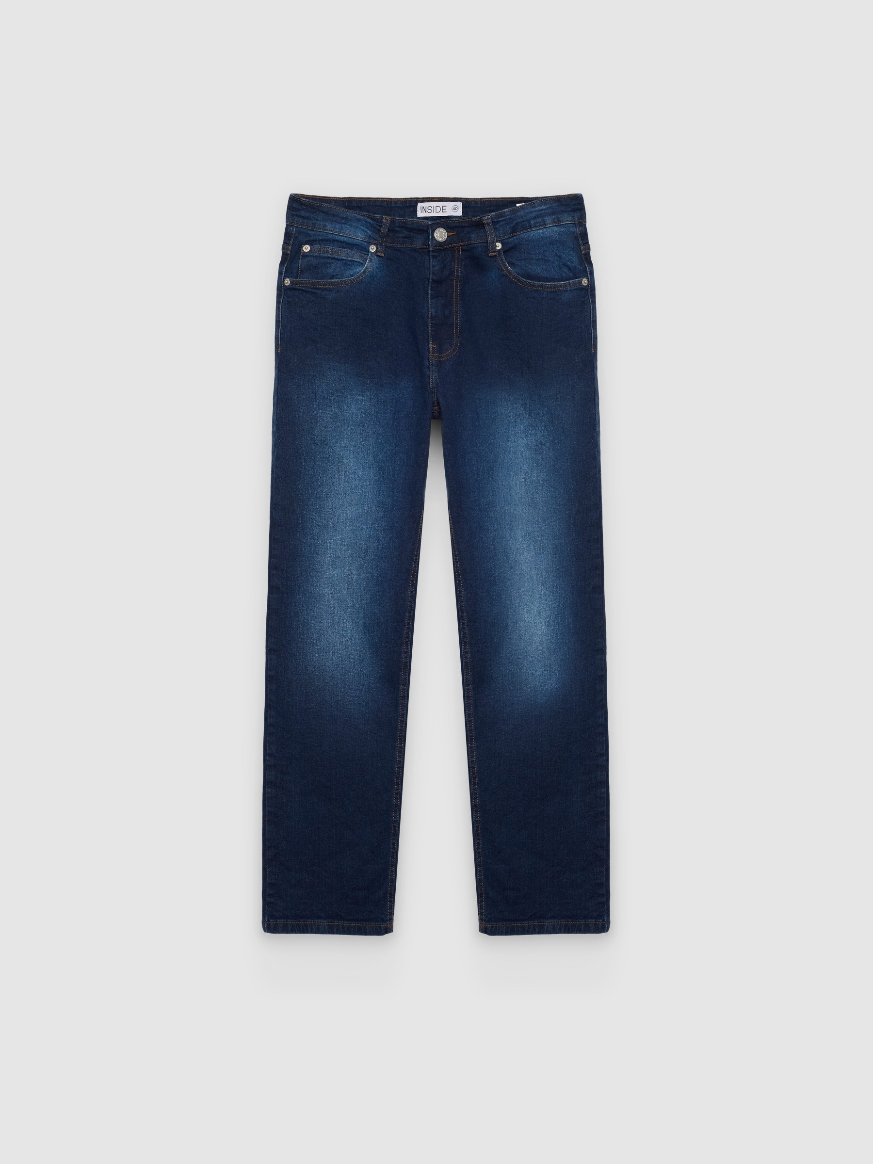 %Pto% Regular high-rise denim jeans blue front view