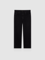 %Pto% Jeans straight de cintura alta preto preto vista frontal