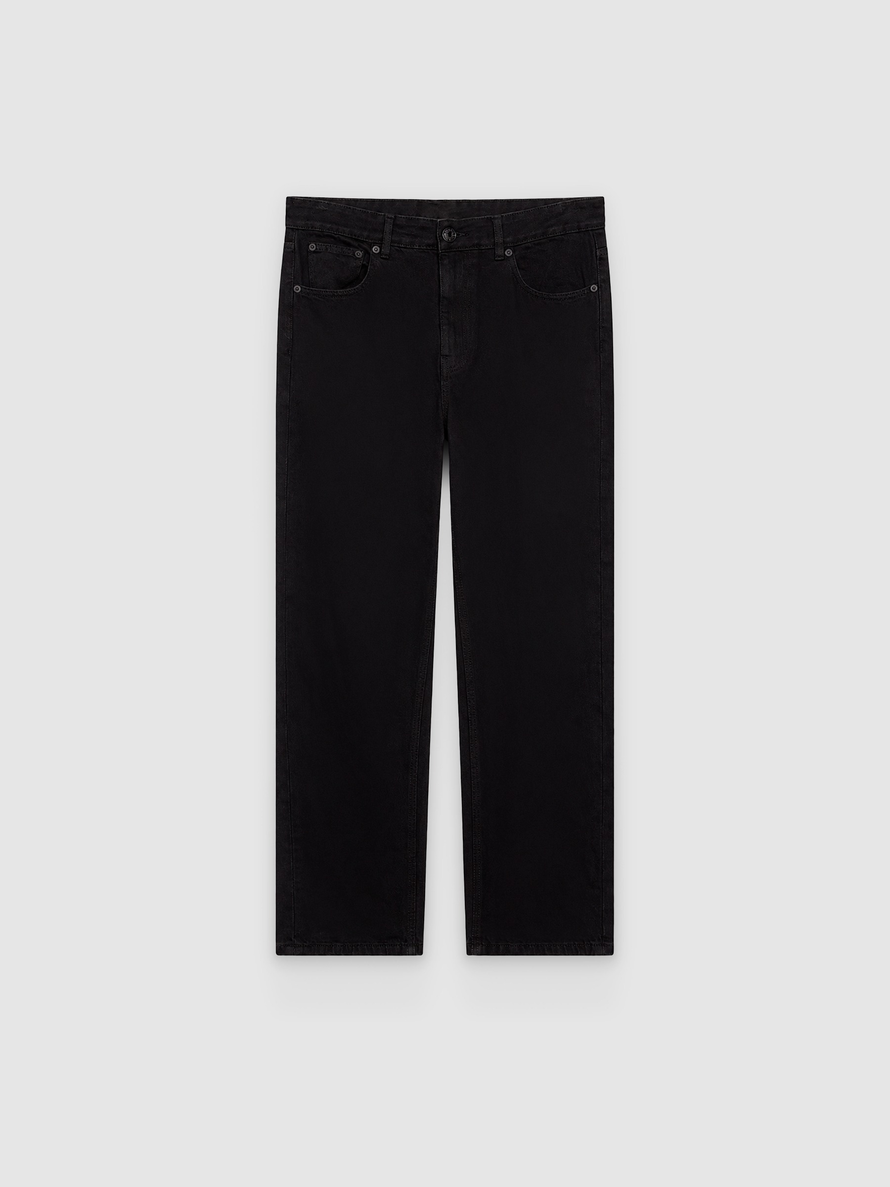  High-waisted black straight jeans black front view