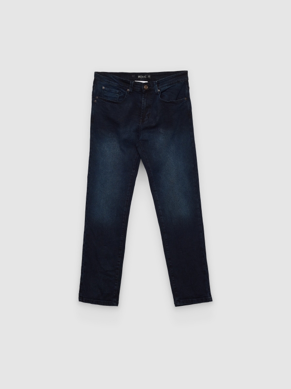  Jeans slim  cintura média azul vista frontal