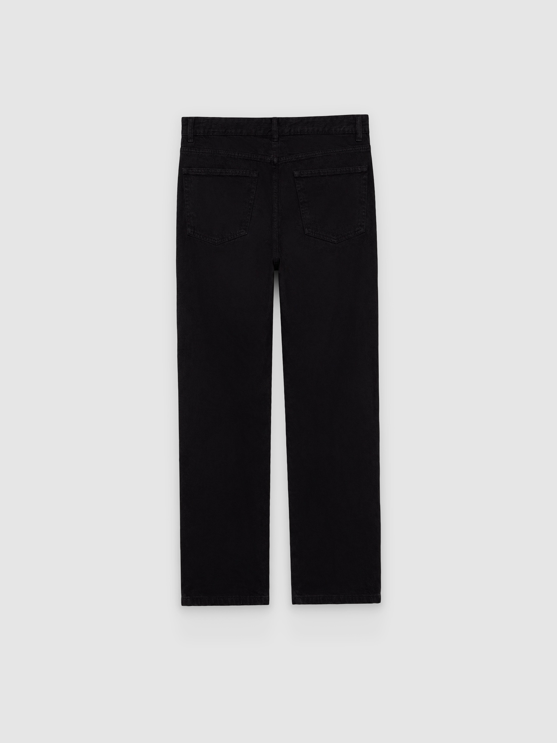  High-waisted black straight jeans black front view