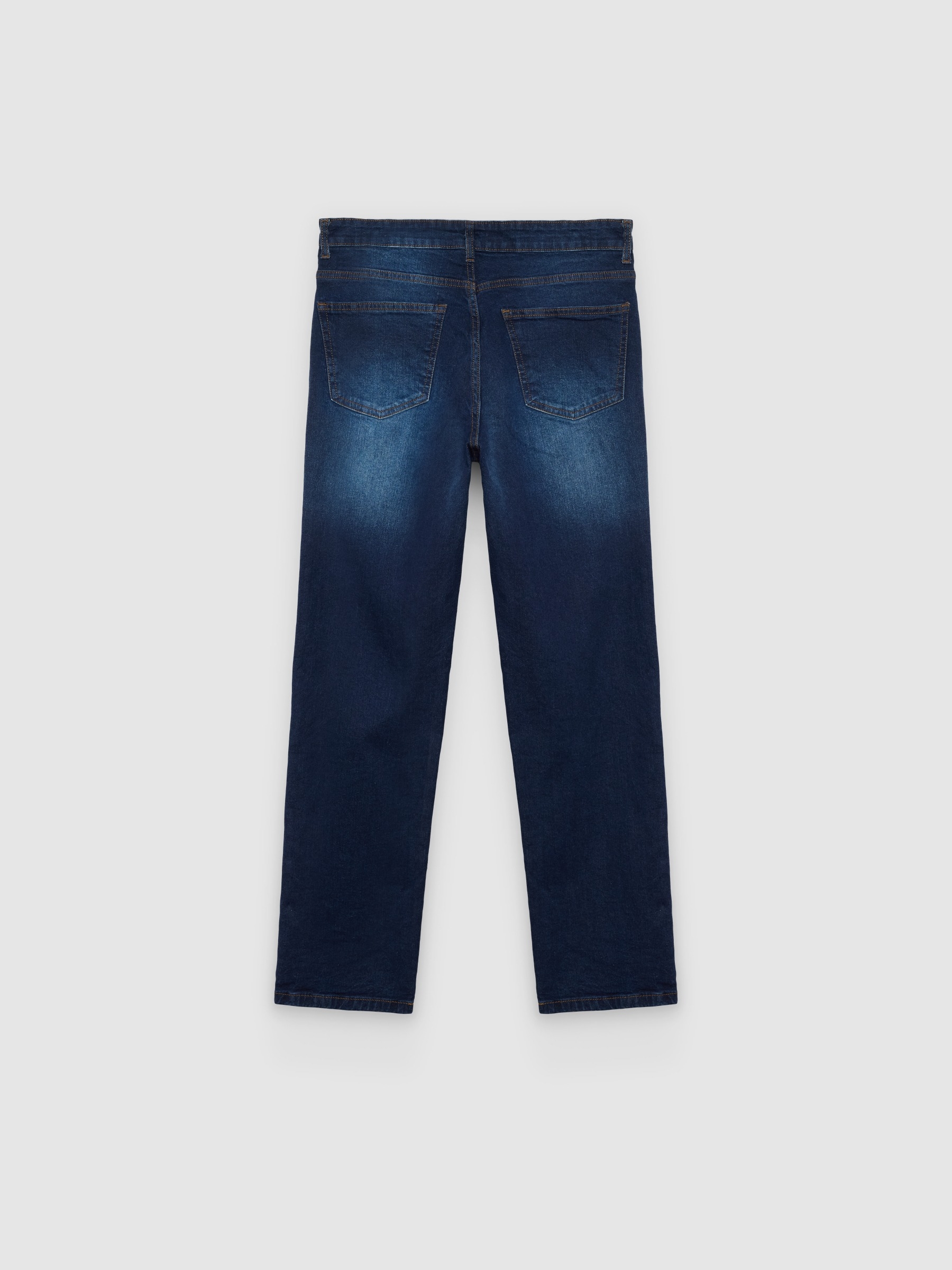 %Pto% Regular high-rise denim jeans blue front view
