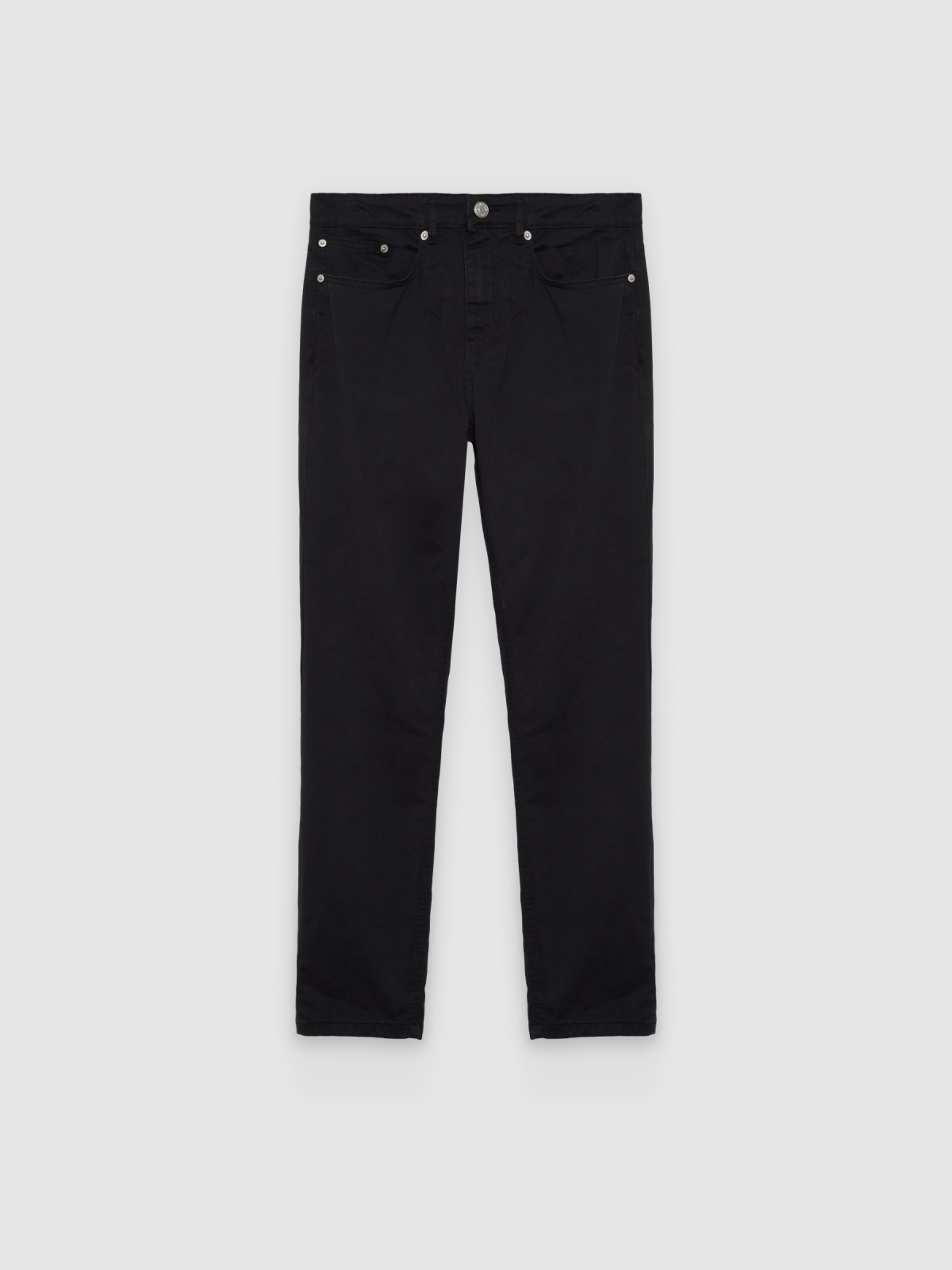 %Pto% Black high-waisted slim jeans black front view