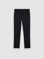 %Pto% Black high-waisted slim jeans black front view