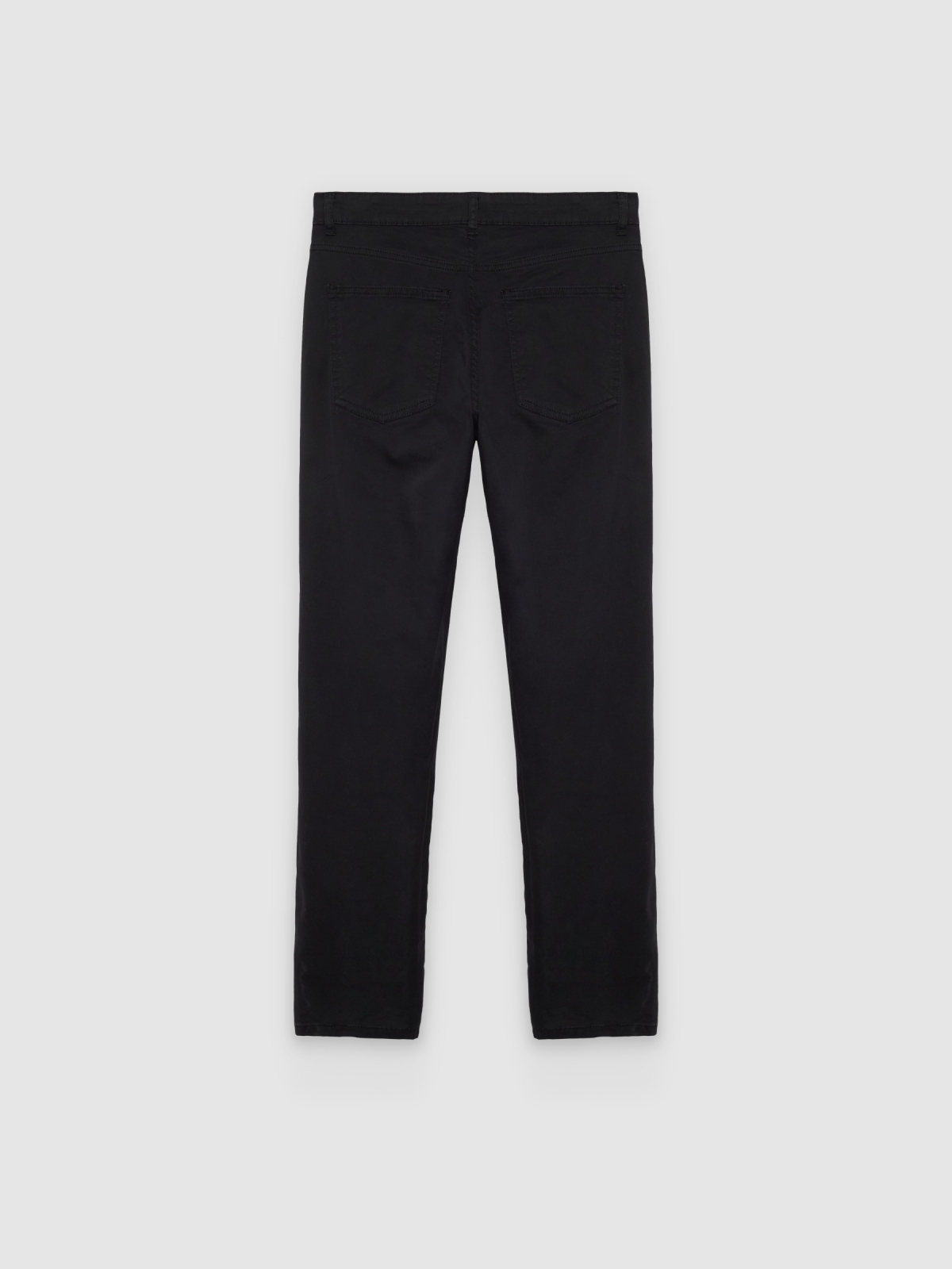 Black high-waisted slim jeans black back view