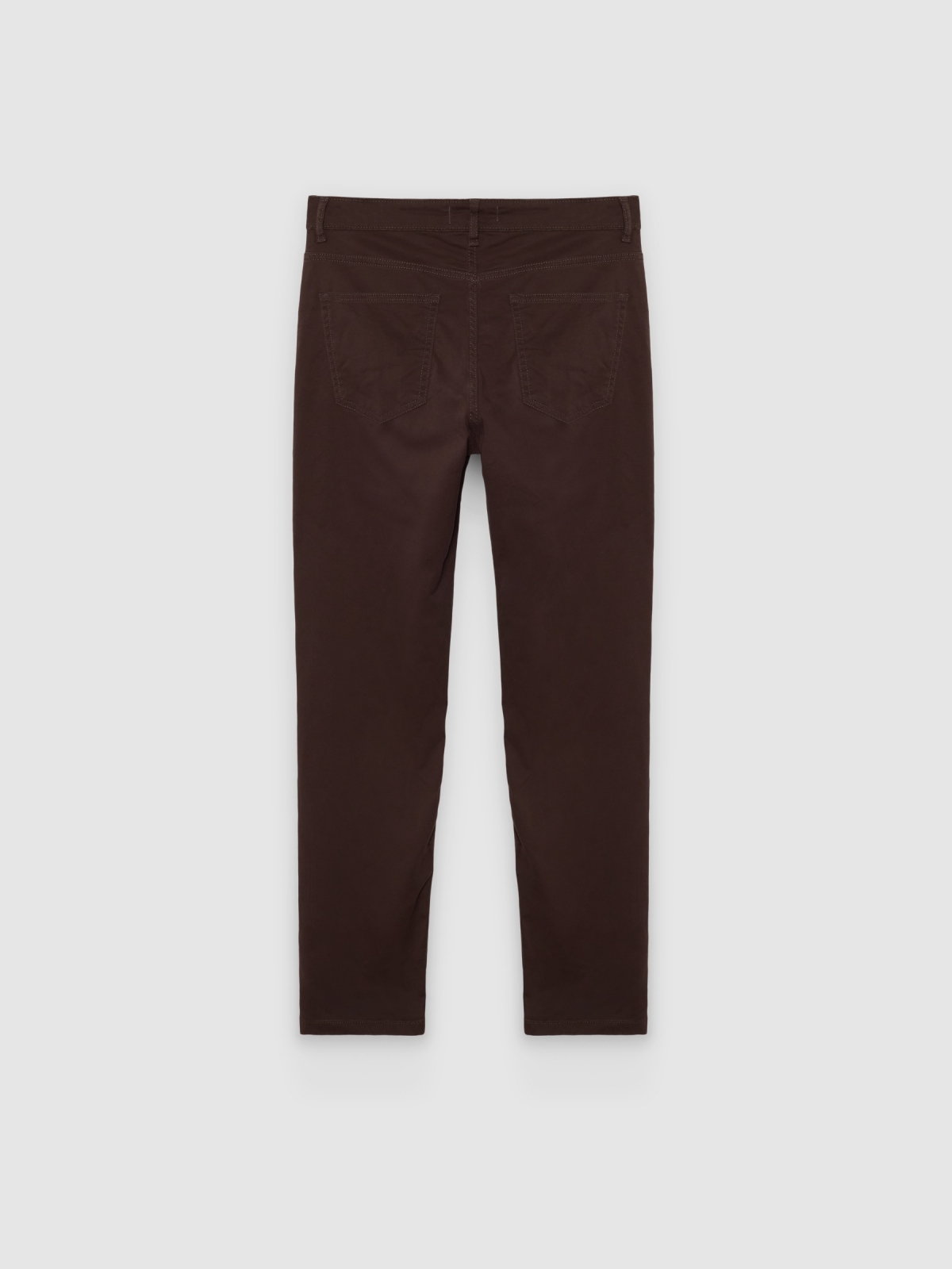 Black high-waisted slim jeans chocolate back view