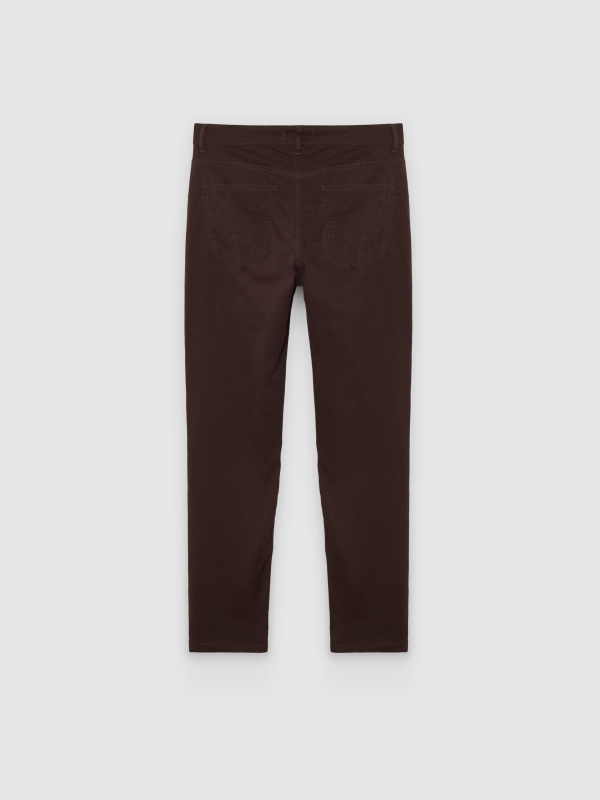 Black high-waisted slim jeans chocolate back view