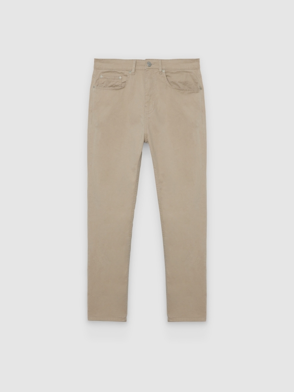  Jeans slim tiro alto negros beige vista frontal
