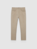 %Pto% Black high-waisted slim jeans beige front view