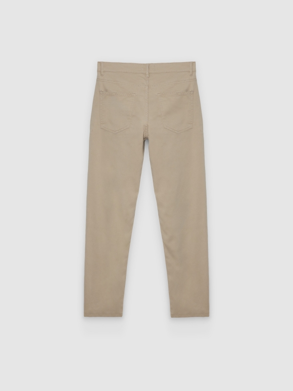 Jeans slim de cintura alta pretos bege vista traseira
