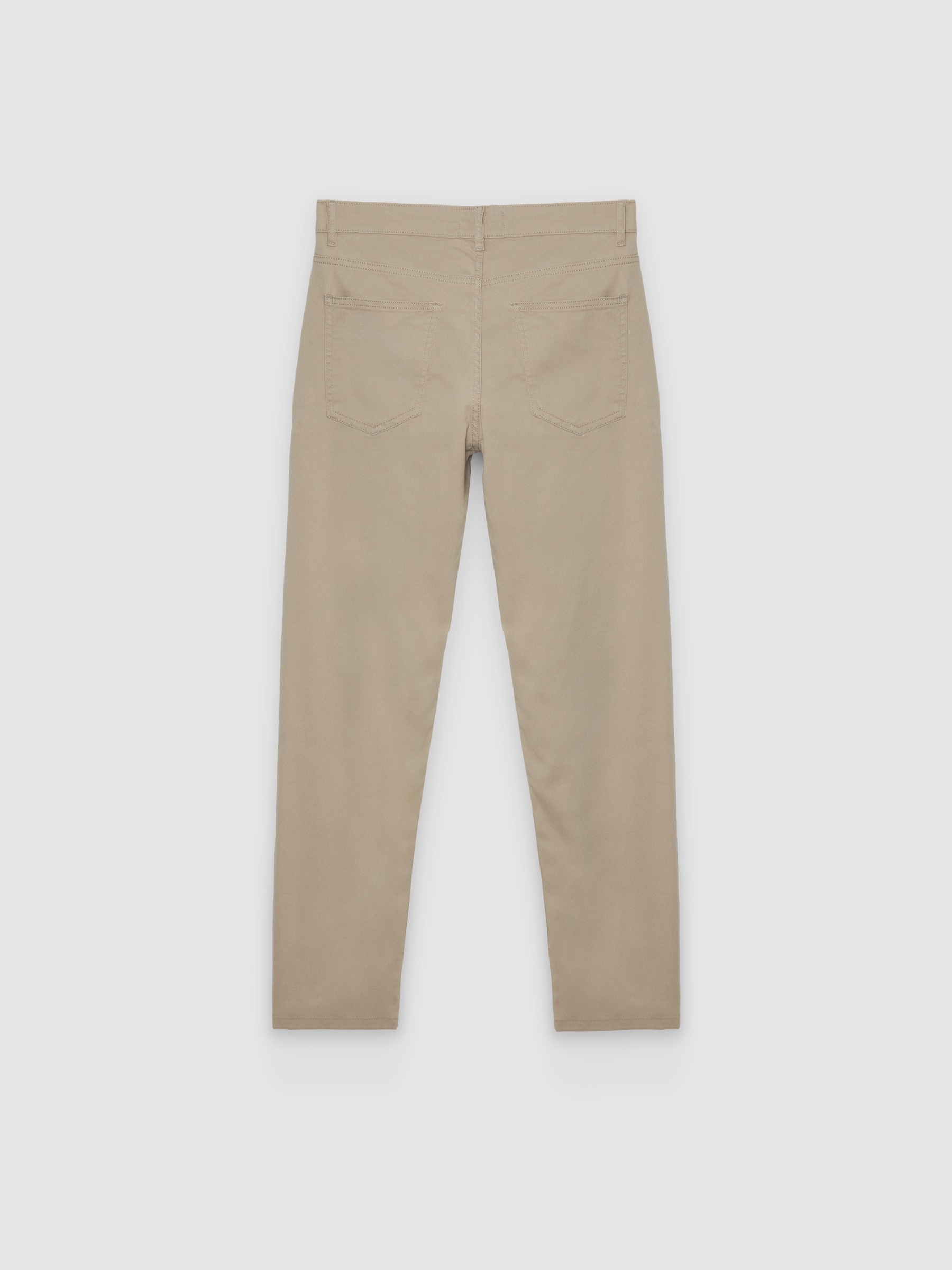  Jeans slim tiro alto negros beige vista frontal