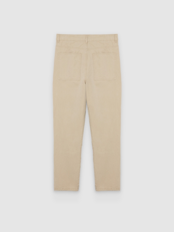 Jeans carpenter anchos tiro alto beige vista trasera