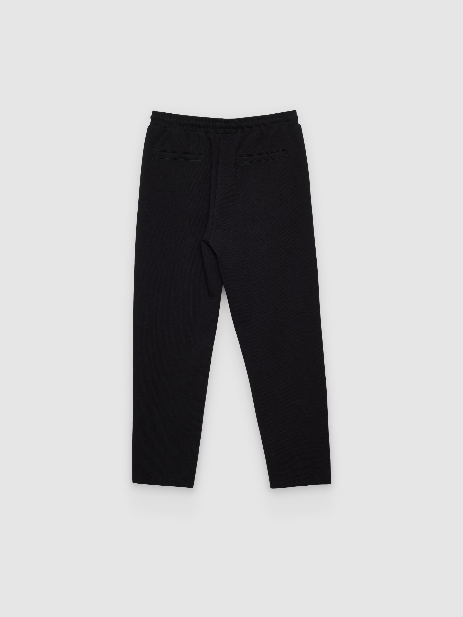 %Pto% Calça jogger cintura alta algodão preto vista frontal
