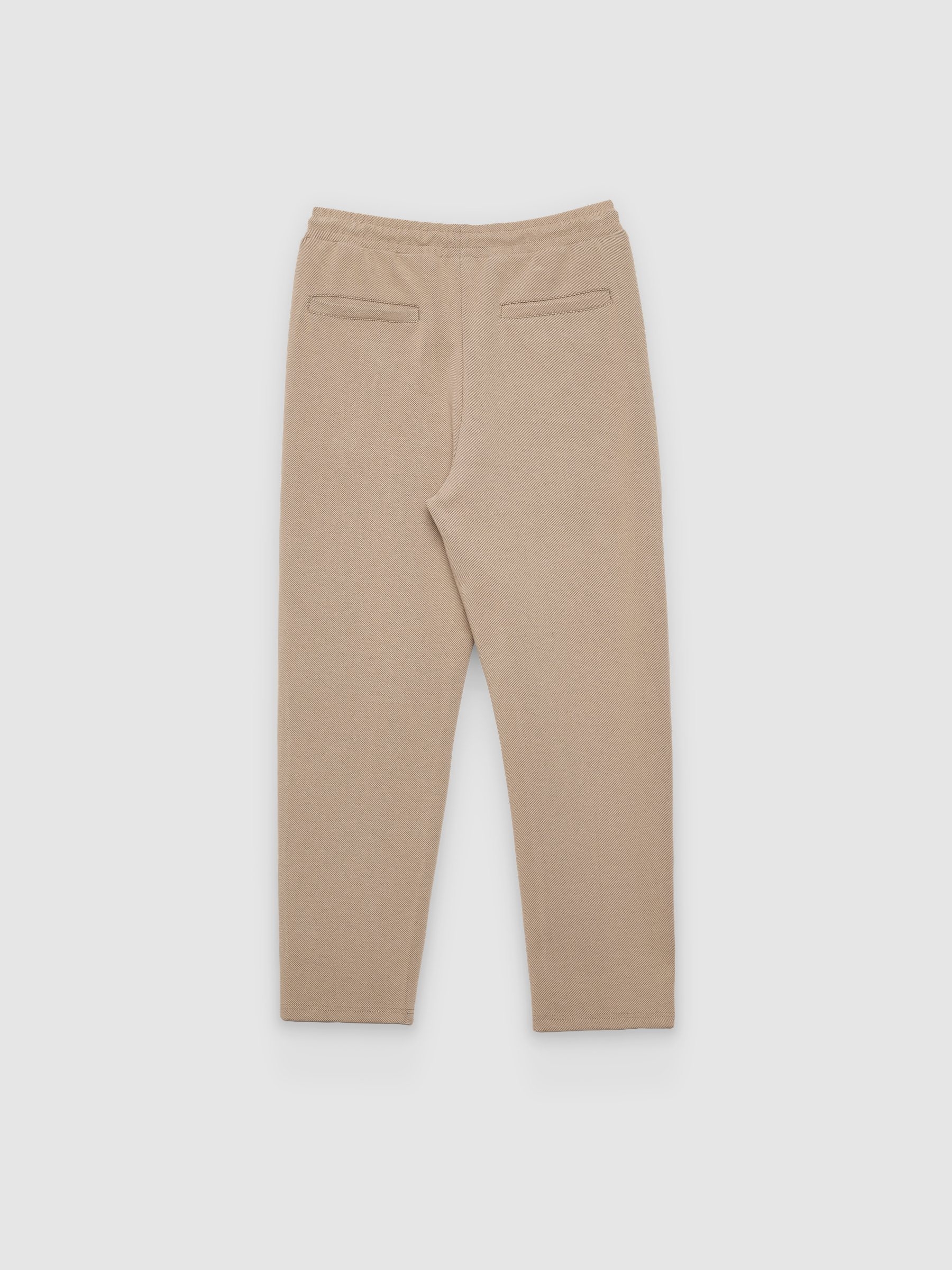  Pantalón jogger tiro alto algodón beige vista frontal