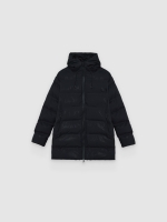 %Pto% Jaqueta acolchoada com capuz nylon preto vista frontal