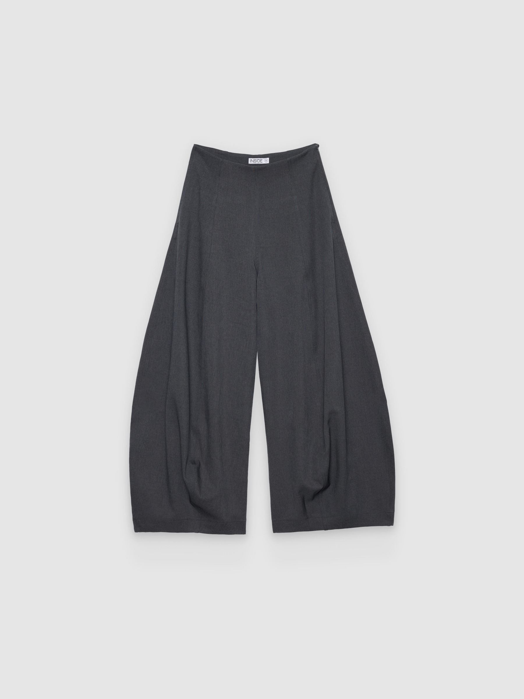 %Pto% Calça wide leg casual cinza meio vista frontal
