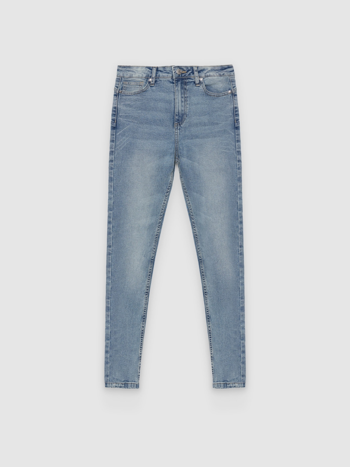 %Pto% Jeans mid rise skinny push up azul claro vista frontal