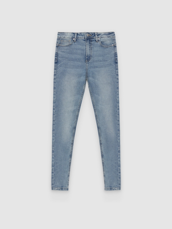  Jeans mid rise skinny push up azul claro vista frontal