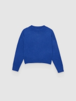 %Pto% Crewneck jumper electric blue front view