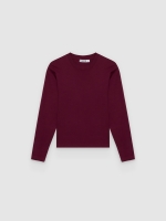 %Pto% Basic cotton long-sleeve Tshirt aubergine front view