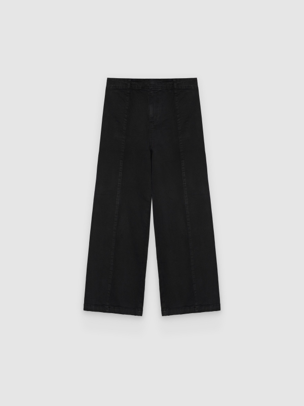  Pantalón culotte tiro alto negro vista frontal