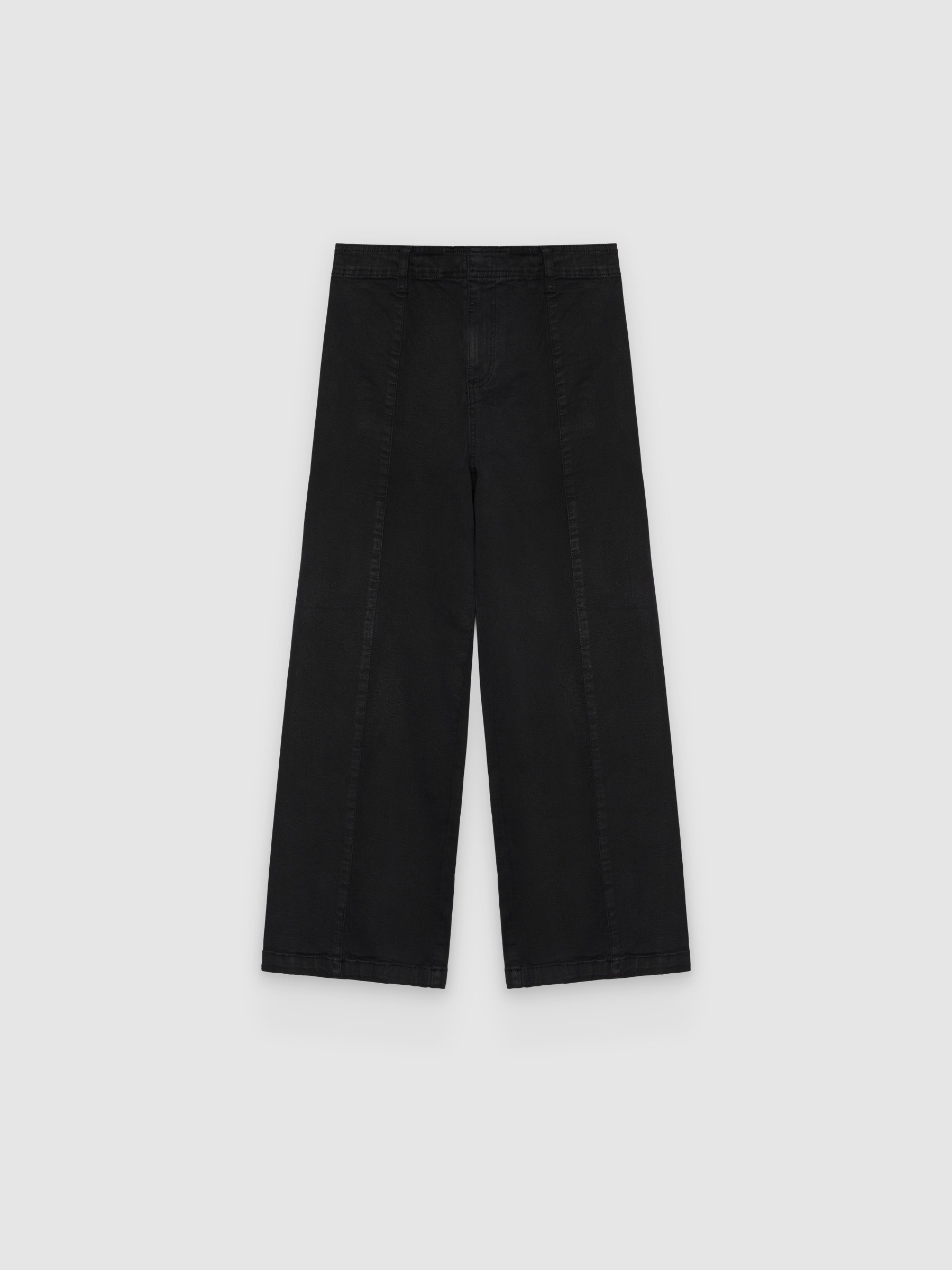  High-waisted culotte pants black front view