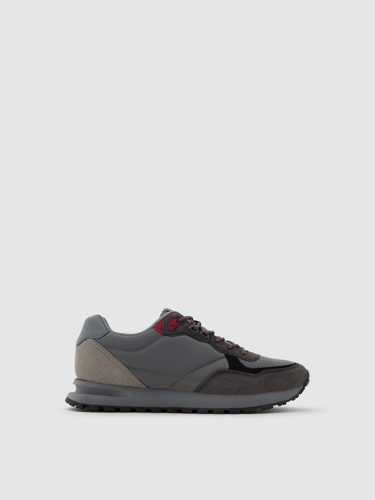 Deportiva retro rejilla baja gris