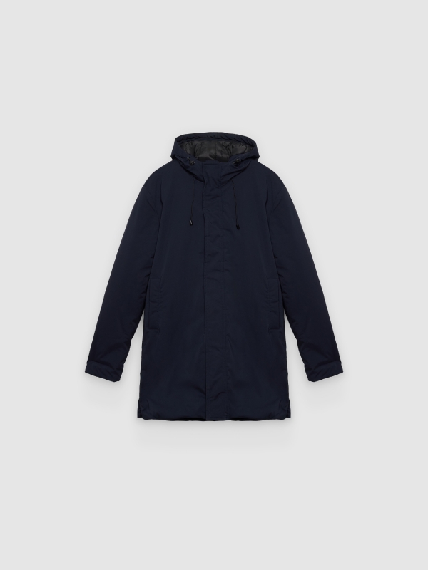  Parka nylon lisa azul marino vista frontal