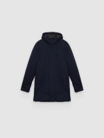 %Pto% Parka de náilon lisa azul marinho vista frontal