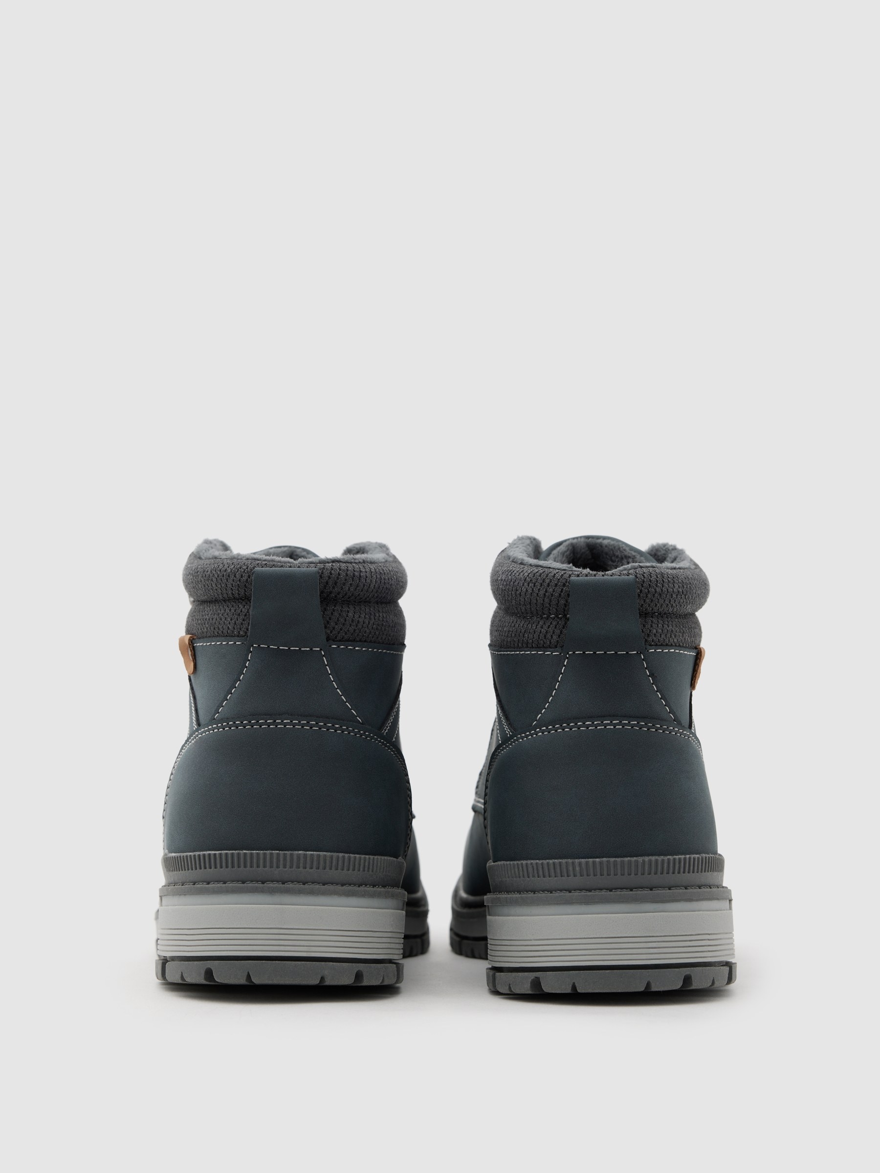 Mountain boot faux leather zipper dark blue