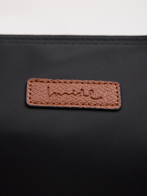 Shopper de lona preta preto vista lateral 45º